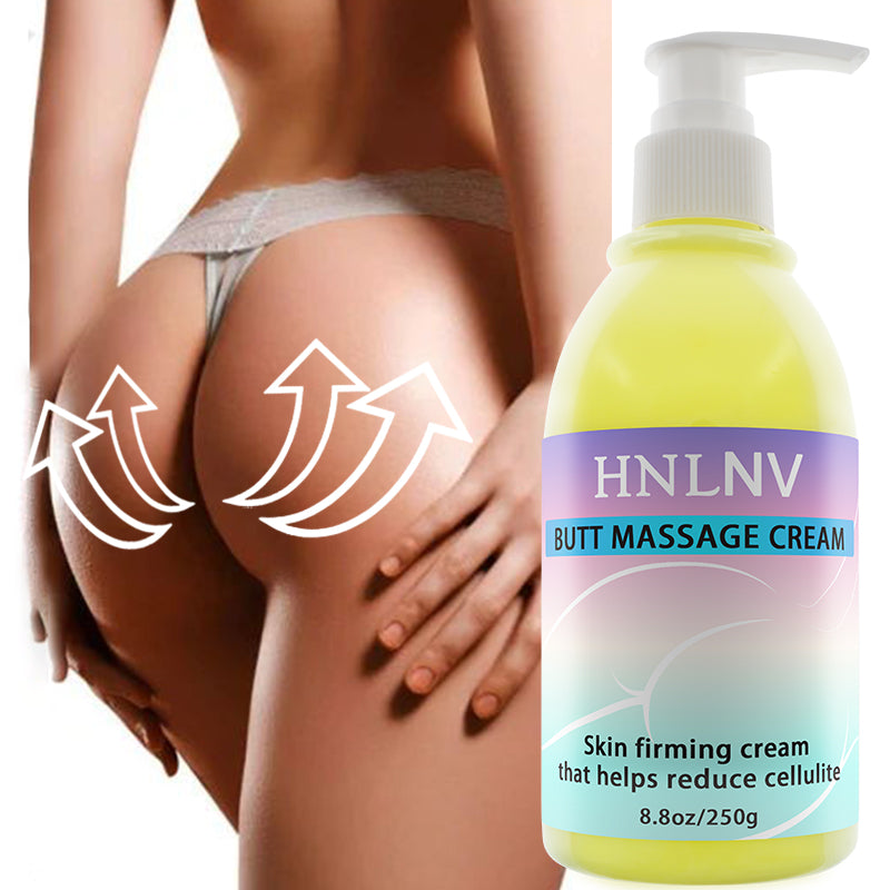 HNLNV Hip Massage Cream with Hyaluronic Acid-Hypoallergenic Firming and Moisturizing Body Cream, suitable for all skin types, fragrance flavor, mineral wax base, whole-body nourishment, elastic skin