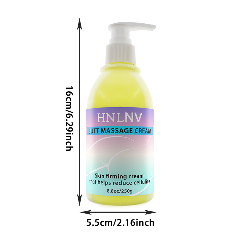 HNLNV Hip Massage Cream with Hyaluronic Acid-Hypoallergenic Firming and Moisturizing Body Cream, suitable for all skin types, fragrance flavor, mineral wax base, whole-body nourishment, elastic skin