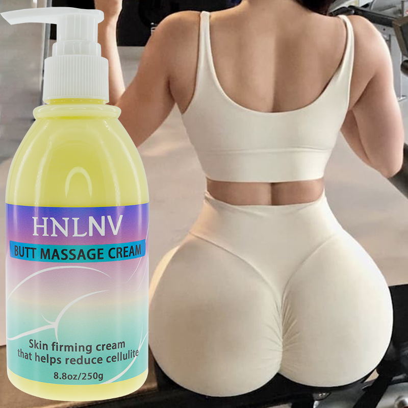 HNLNV Hip Massage Cream with Hyaluronic Acid-Hypoallergenic Firming and Moisturizing Body Cream, suitable for all skin types, fragrance flavor, mineral wax base, whole-body nourishment, elastic skin