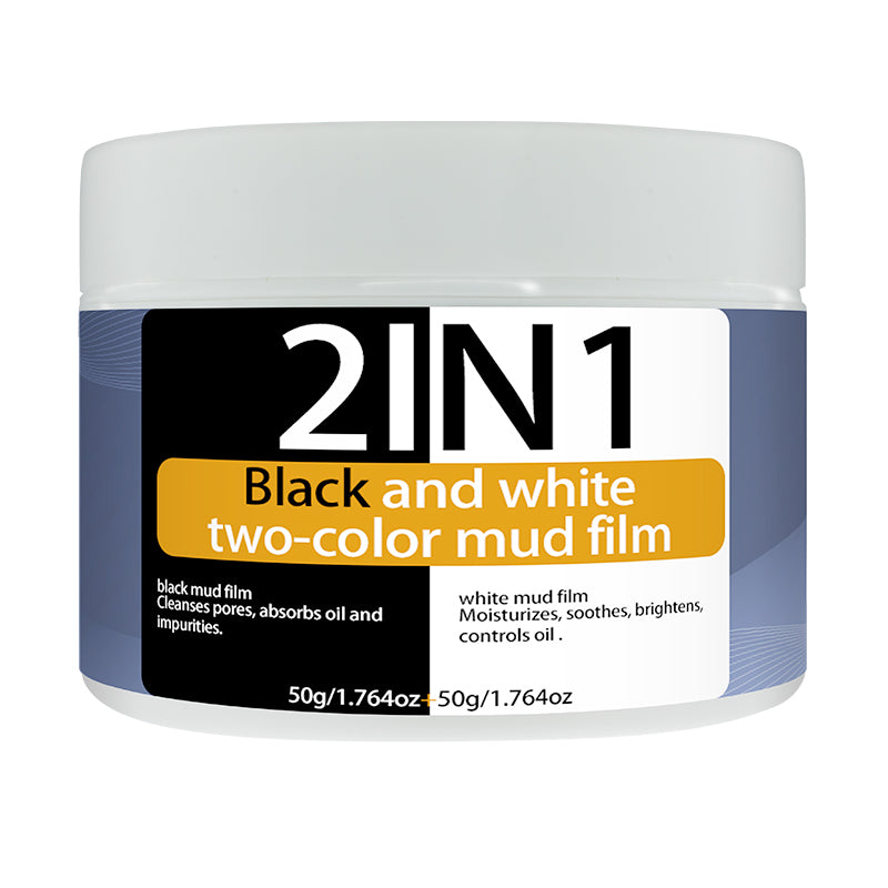 Two in one black and white two-color mud film bottle to solve multiple skin problems T area oil control cleaning U area brightening skin refreshing do not pull dry